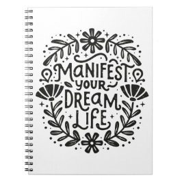 Caderno Espiral Manifesto sua vida de sonho manifestando afirmação