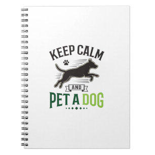 Caderno Espiral Mantenha a Calma e Acaricie um Cachorro Desenho de