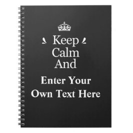 Caderno Espiral Mantenha a Calma e Adicione Seu Texto Personalize 
