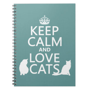 Caderno Espiral Mantenha a calma e ame gatos