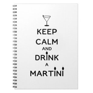 Caderno Espiral Mantenha a calma e beba a Martini