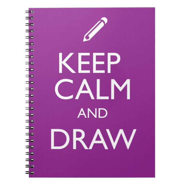 CADERNO ESPIRAL MANTENHA A CALMA E DESENHE (Frente)