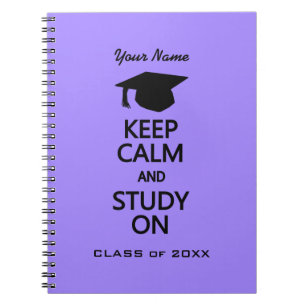 Caderno Espiral Mantenha a calma e estude no notebook personalizad