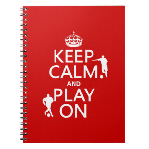 Caderno Espiral Mantenha a calma e o jogo em (futebol/futebol)