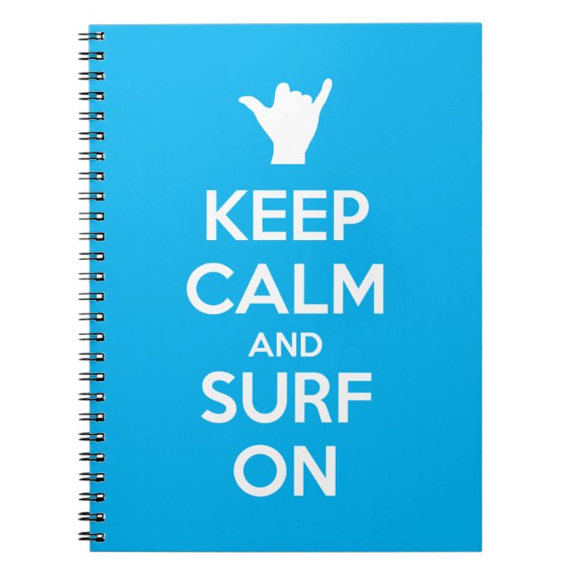Caderno Espiral Mantenha a calma e o Surf ligados (Frente)