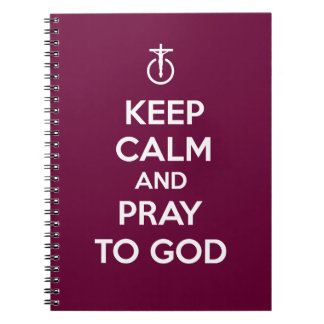 Caderno Espiral Mantenha a calma e Pray ao deus
