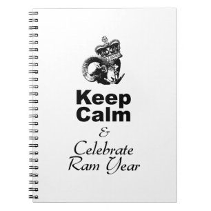 Caderno Espiral Mantenha Calmo e Celebre o Ano do Carneiro 2027 NB