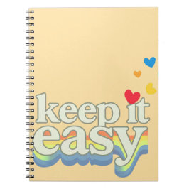 Caderno Espiral Mantenha Fácil Tipografia Retro Orgulho Design