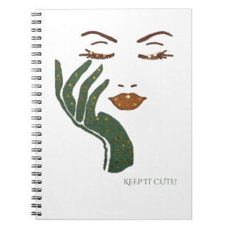 CADERNO ESPIRAL MANTENHA FOFO! SÉRIE - VERDE ESCURO