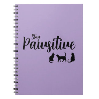 Caderno Espiral Mantenha o Gato Preto Pawsitivo