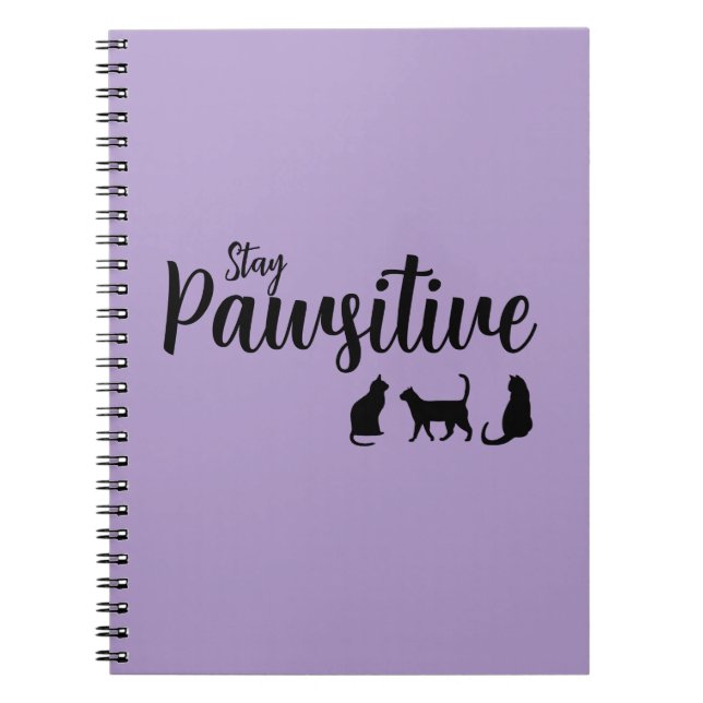 Caderno Espiral Mantenha o Gato Preto Pawsitivo (Frente)