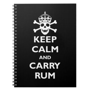 Caderno Espiral Mantenha rum calmo e do carregar