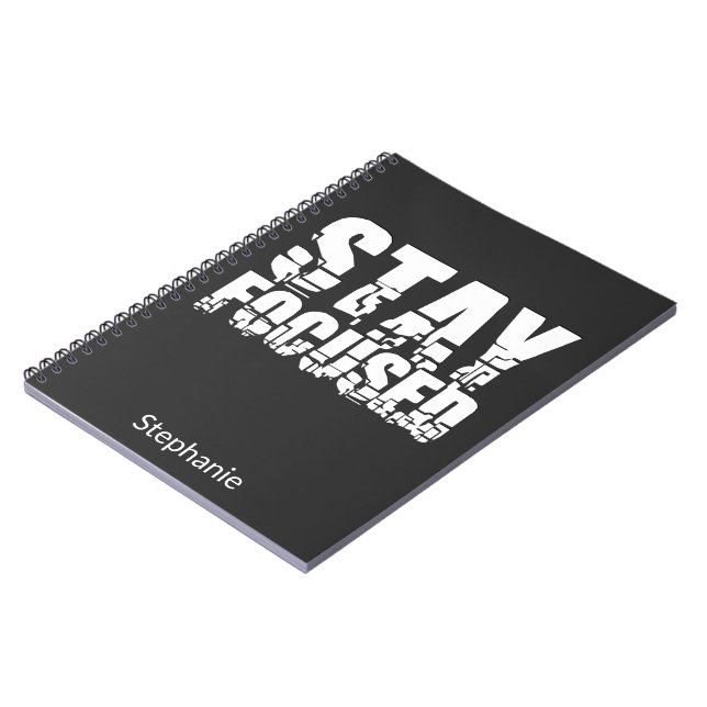 Caderno Espiral Mantenha-se concentrado | Frase Motivacional com T (Left Side)