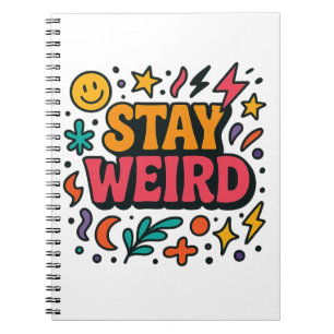 Caderno Espiral Mantenha-se estranho notebook de porta retrô estra