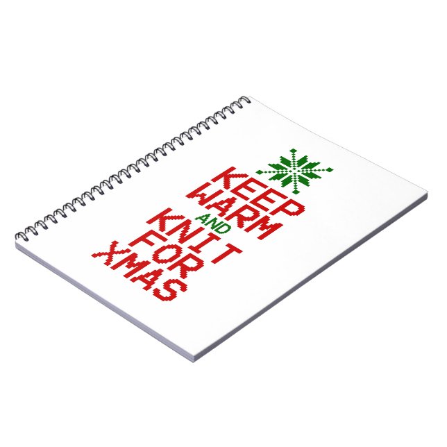 Caderno Espiral Mantenha-se quente e o Knit para o Natal (Left Side)
