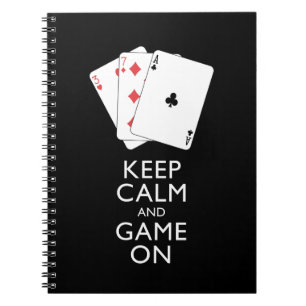 Caderno Espiral MANTER A CALMA E O JOGO LIGADOS - Jogos de Cartão