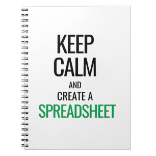 Caderno Espiral Manter Calmo e Criar uma Planilha - Excel