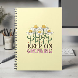 Caderno Espiral Manter Em CRESCENTE Cotações Positivas Flores Retr