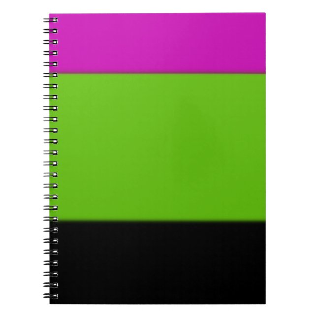 Caderno Espiral Mântero rosa, verde e preto (Frente)