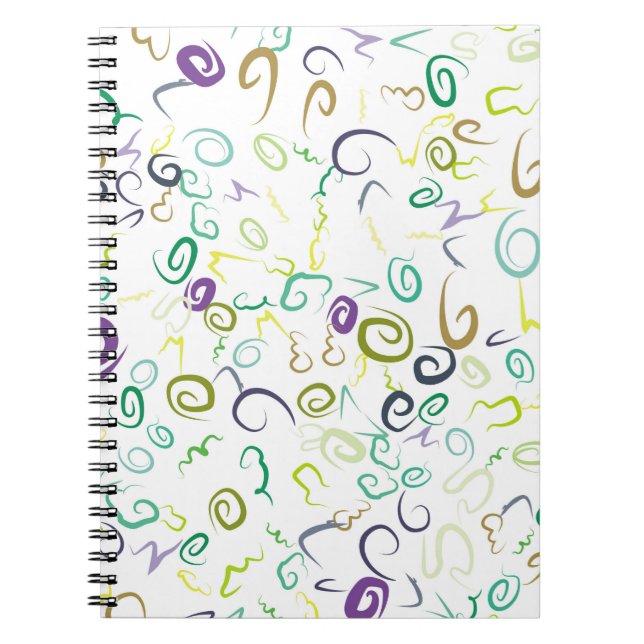 Caderno Espiral manual com padrão uniforme de abstrato, abstrato,  (Frente)