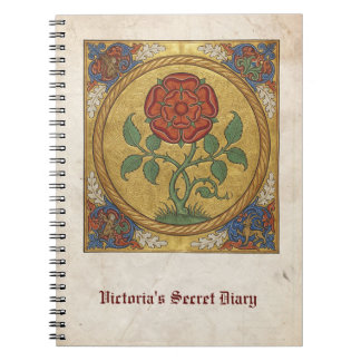 Caderno Espiral Manuscrito Botânico da Rosa Medieval