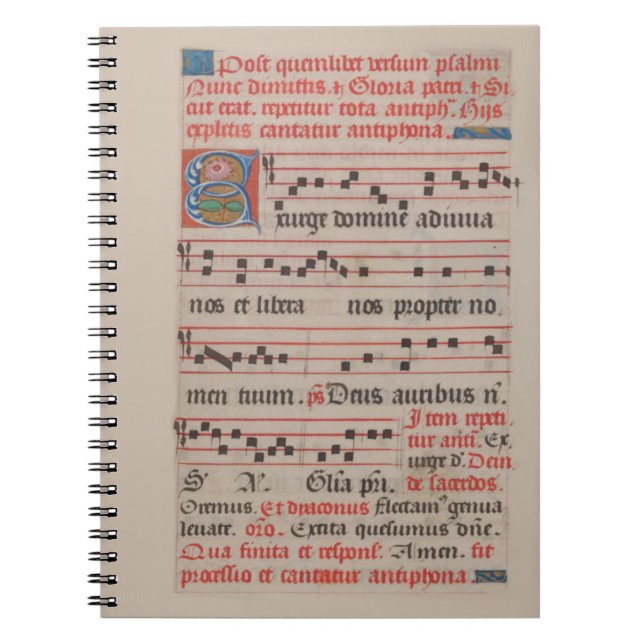 Caderno Espiral Manuscrito de Música Medieval Medieval de Domine A (Frente)
