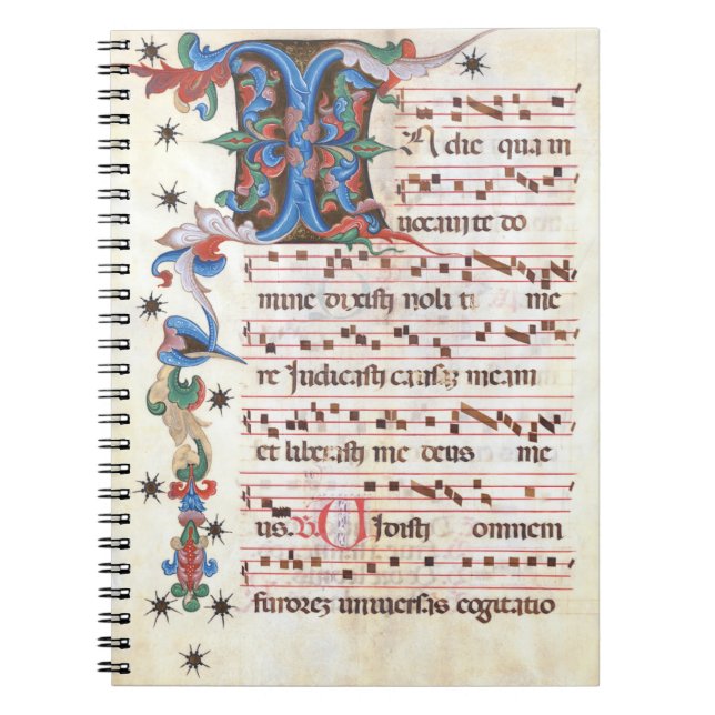 Caderno Espiral Manuscrito Medieval Gregoriant Chant (Frente)