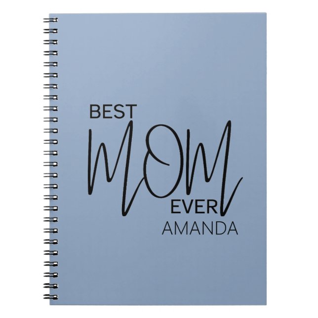 Caderno Espiral Manuscrito Script Minimalista Melhor Mãe (Frente)