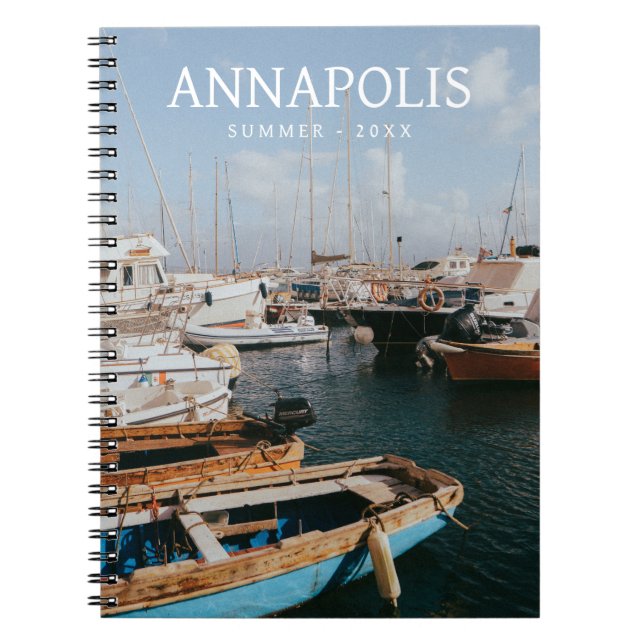 Caderno Espiral Manutenção de Foto de Destino de Viagem Moderno (Frente)