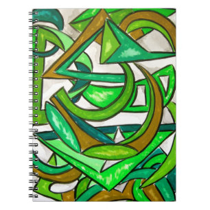 Caderno Espiral Mão De Arte De Abstrato Geometria Pintada