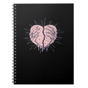 Caderno Espiral Mão De Esqueleto Com Cardíaco Clássico