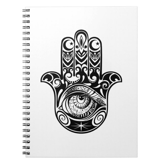 Caderno Espiral Mão Zendoodle de Hamsa (Frente)