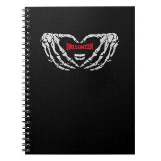 Caderno Espiral Mãos De Esqueleto Dobradas Em Um Coração. Dia de a