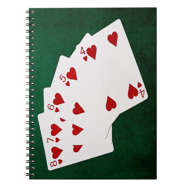 Caderno Espiral Mãos de pôquer - Hetero - Cabeça de Coração (Frente)