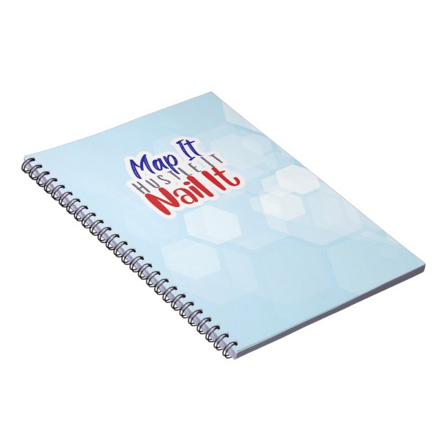 Caderno Espiral Map It Hustle It Nail It Notebook (Lado Direito)