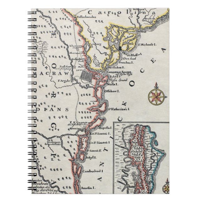 Caderno Espiral Mapa: America do Norte, C1700 (Frente)