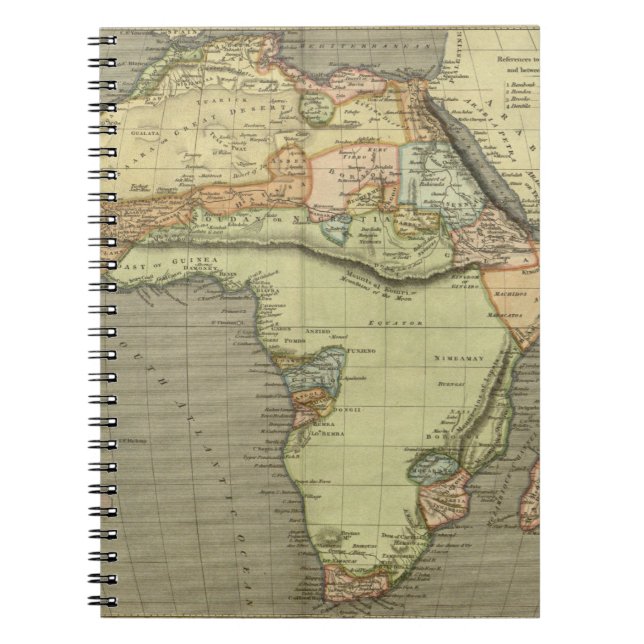 Caderno Espiral Mapa antigo antigo inspirado (Frente)