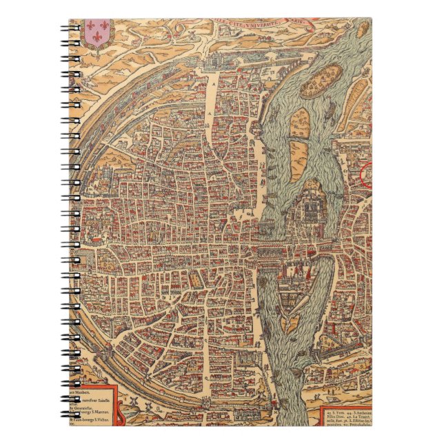 Caderno Espiral Mapa antigo antigo inspirado (14) (Frente)