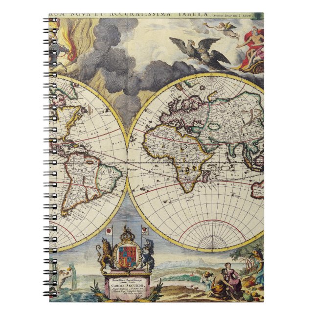 Caderno Espiral Mapa antigo antigo inspirado (4) (Frente)