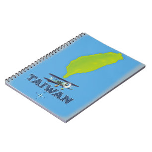 Caderno Espiral Mapa Antigo de Taiwan