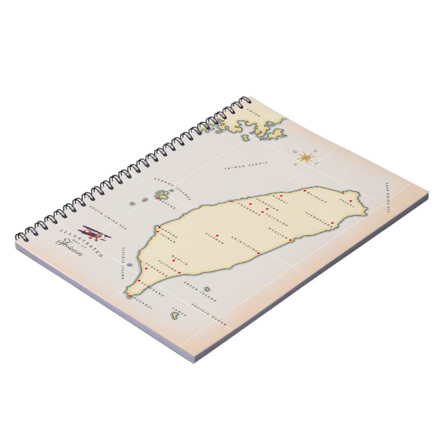 Caderno Espiral Mapa Antigo de Taiwan (Left Side)