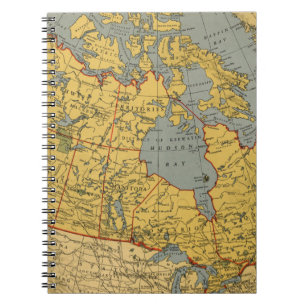 Caderno Espiral Mapa antigo do Canadá