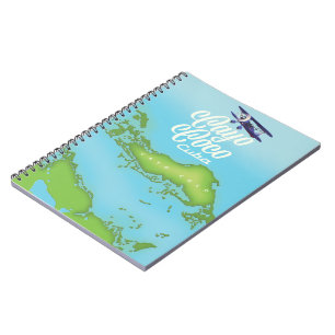 Caderno Espiral Mapa antigo do Cayo Coco Cuba.
