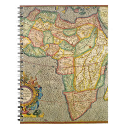 Caderno Espiral Mapa Antiquado Gerardus Mercator da África