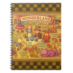Caderno Espiral Mapa Caprichoso das Aventuras de Alice no País das