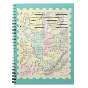 Caderno Espiral Mapa Central dos Estados Unidos