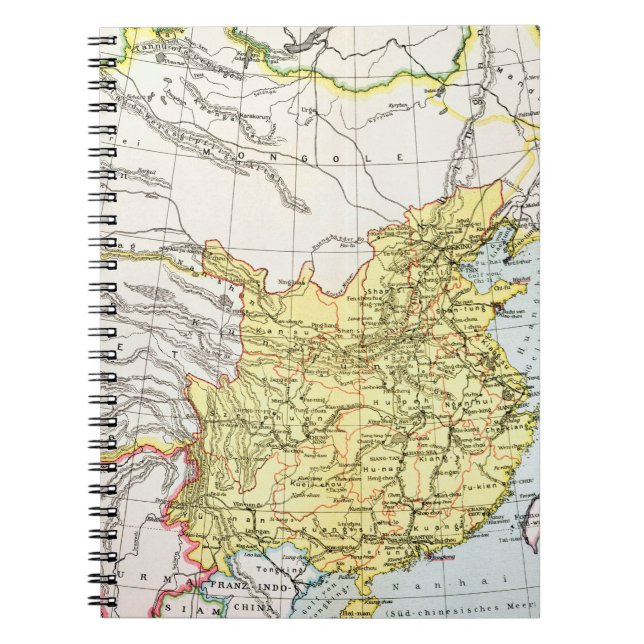 CADERNO ESPIRAL MAPA: CHINA, 1910 (Frente)