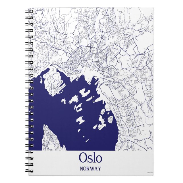 Caderno Espiral Mapa da Cidade de Oslo (Frente)