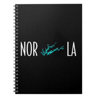 Caderno Espiral Mapa da Costa do Lago Norris Tennessee Tipografia