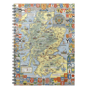 Caderno Espiral Mapa da Escócia Histórica